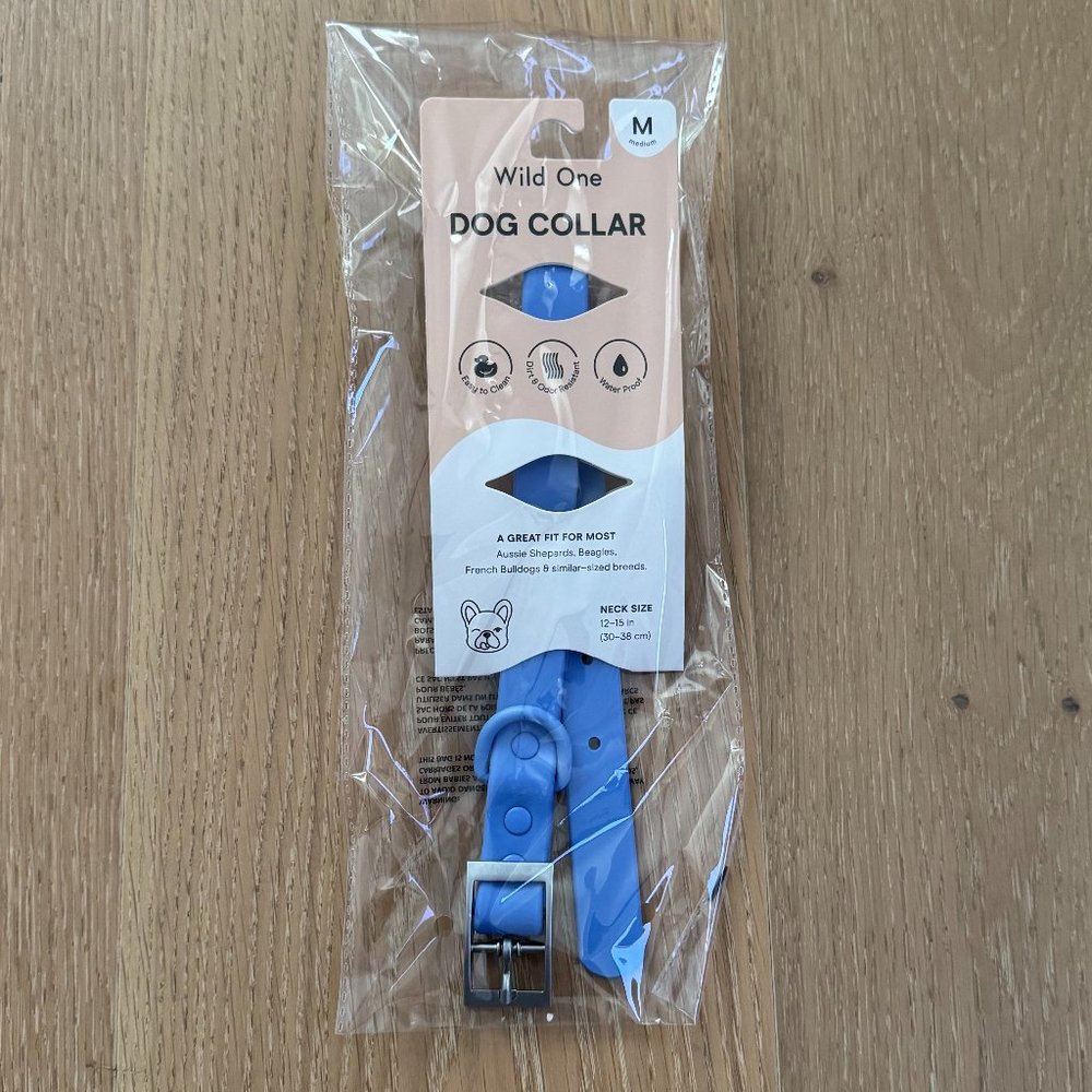 Wild One Collar, Size M, Moonstone Blue Color